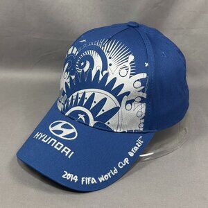 FIFA World Cup Brazil Strapback Cap Hat Blue Soccer Hyundai Souvenir Dad Mens